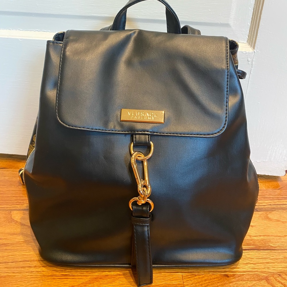 Versace leather backpack with nylon lining new!